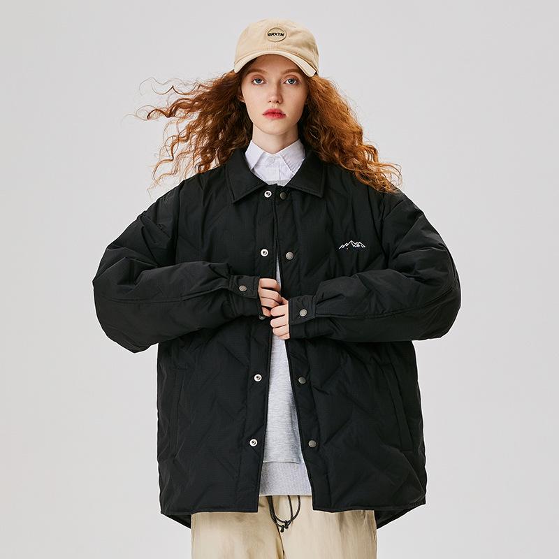 2025 Stylish Men's Loose-Fit Lightweight Warm White Duck Down Jacket - Youth Trendy Plus Size Shirt