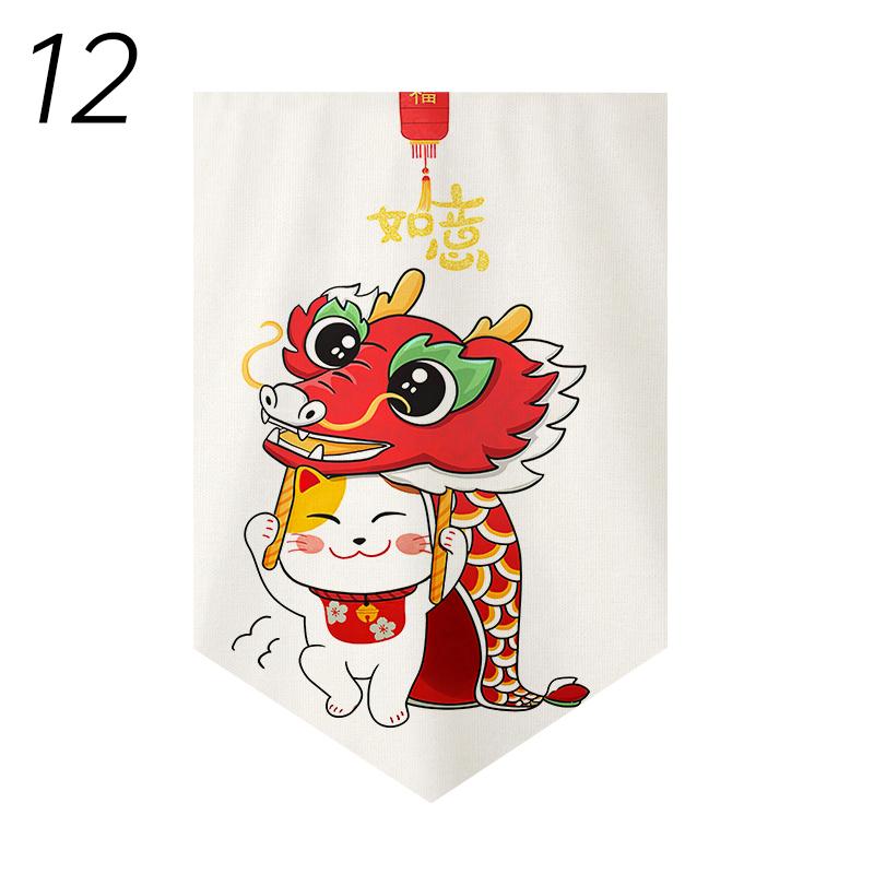 Japanese Style Short Curtain Luck Cat Printed Triangle Flag Kitchen Partition Restaurant Half Curtain Izakaya Sushi Shop Decor