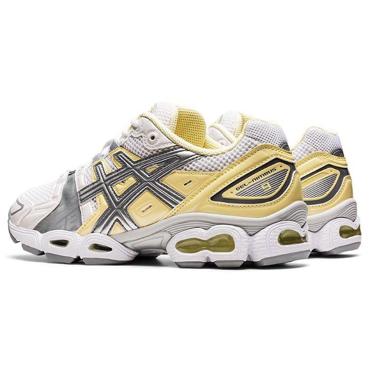Asics Gel-Nimbus 9 Marathon Low-Top Running Shoes Women Running Shoes White Silver Yellow 1202A278-101