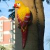 Simulation Parrot Bird Sculpture?Resin Craft Wall Hanging Garden Decoration