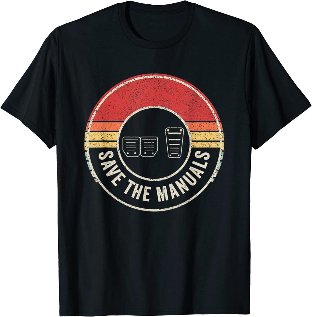 NEUES LIMITIERTES Geschenk für Auto-Liebhaber Vintage Retro Save The Manuals Schaltgetriebe T-Shirt