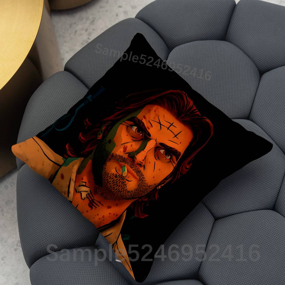 The Wolf Among Us Bigby Square Cushion Pillow Case Sofa BedroomLiving Room Backrest Multiple Sizes Washable Covers