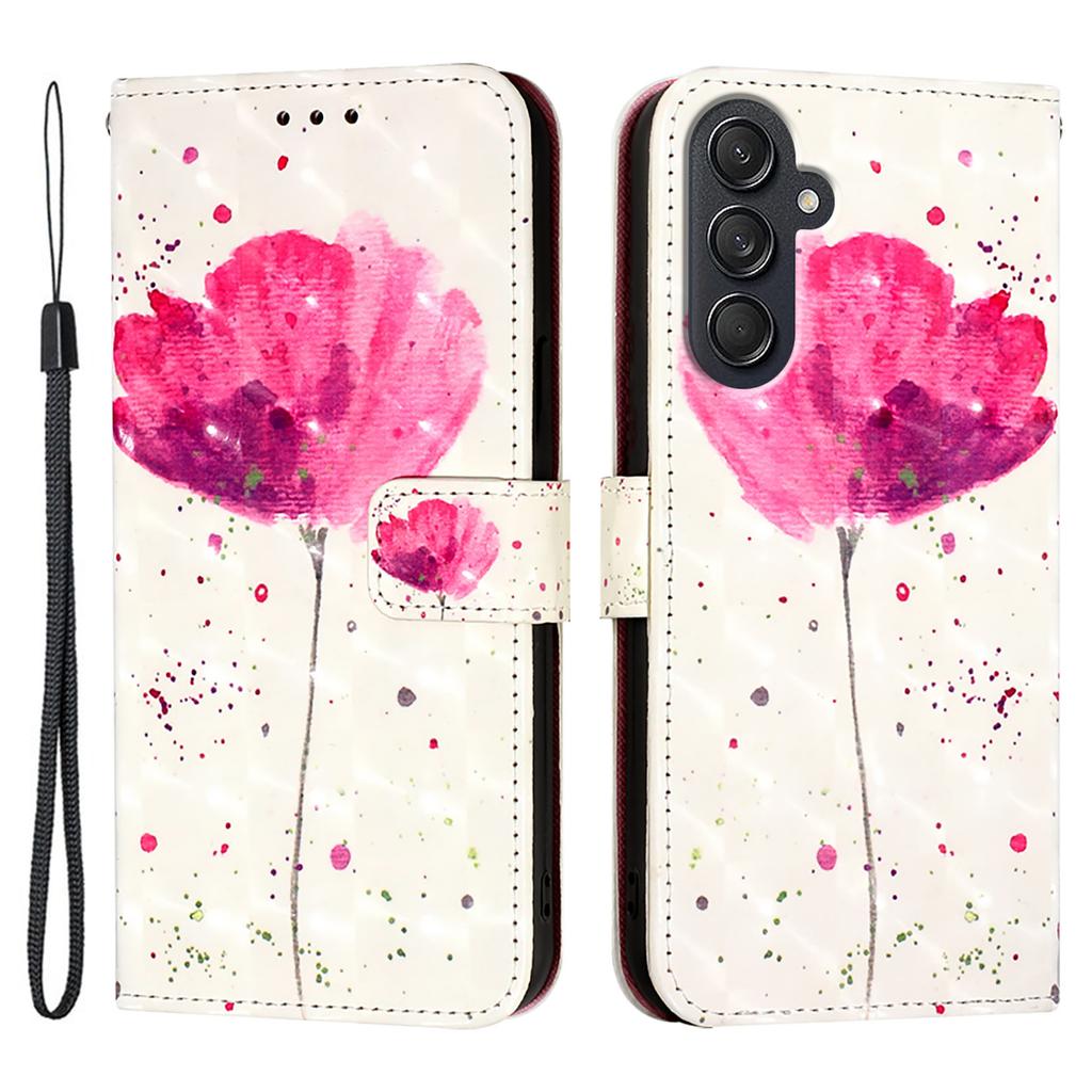 For Samsung Galaxy M55 5G/C55 5G/F55 5G Leather Case Pattern Printing Wallet Stand Mobile Cover with Strap