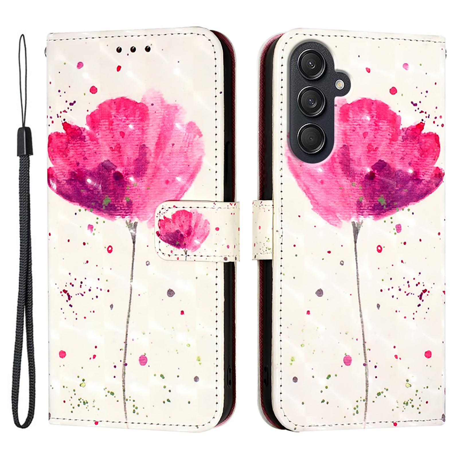 

For Samsung Galaxy M55 5G/C55 5G/F55 5G Leather Case Pattern Printing Wallet Stand Mobile Cover with Strap E
