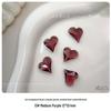 High-quality Crystal Heart Nail Art Decorations with Grooved Flash Design