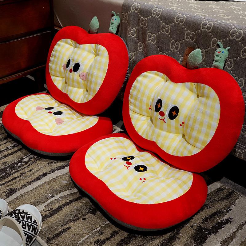 Cartoon Apple Seat Cushion Plush Toy Apple Throw Pillow Home Sofa Pillow Cushion Girl Soothing Doll