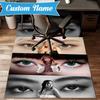 Custom Name Floral Fashion Kpop BP Rug for Living Room, Game Rooms, Office, Bedroom, Floor Mat Playful Design, fan gifts Christmas decor