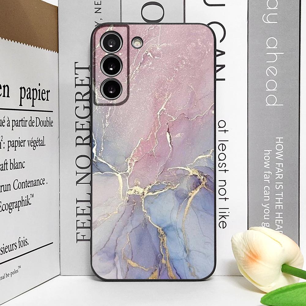 Colored Marble Pattern Phone Case for Samsung S25 S24 S22 S20 S23 Plus Ultra S21 S23 FE 5G Shockproof Soft Silicone Cover Fundas