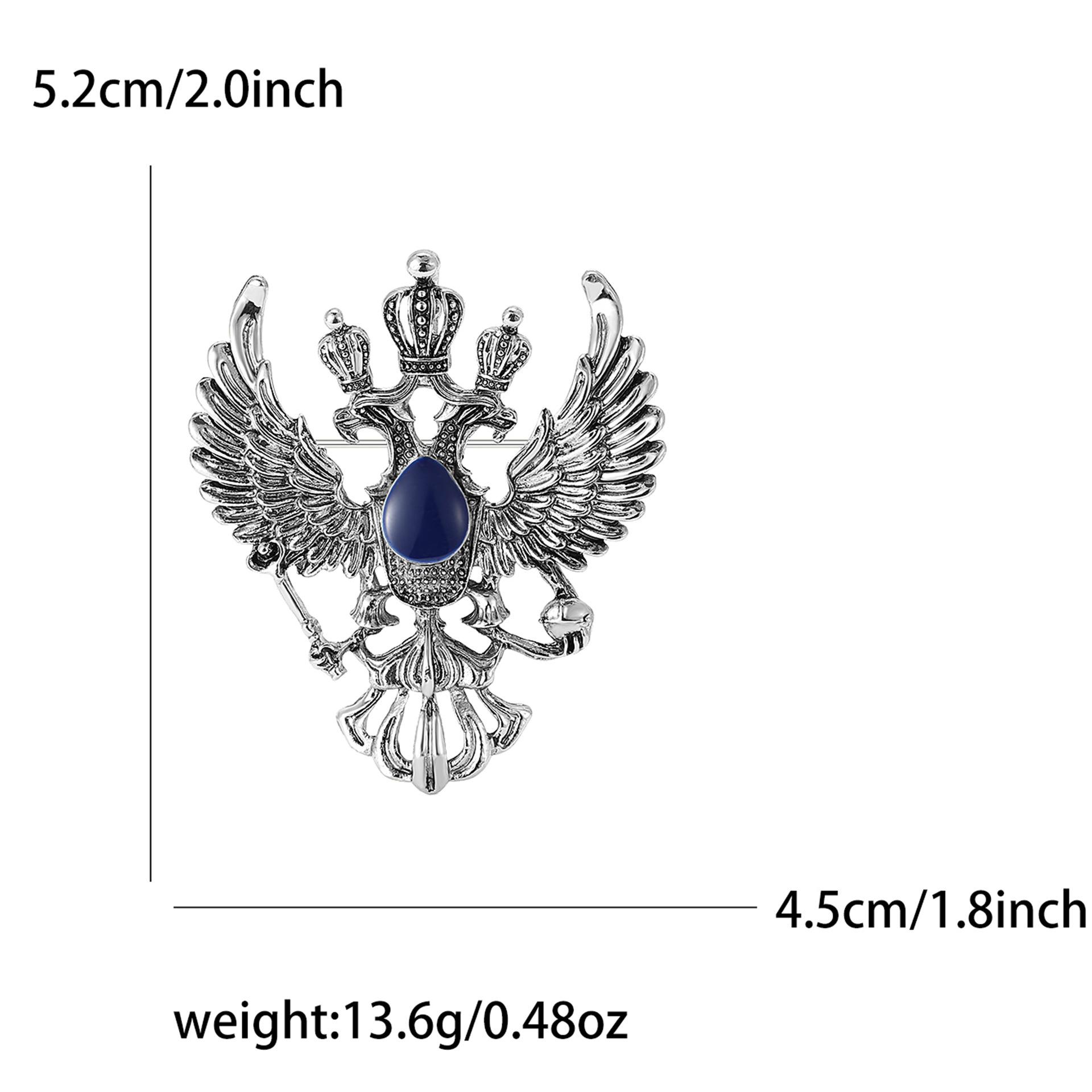 

Винтажная брошь в виде двуглавого орла из сплава с изображением российского национального герба, креативная универсальная мужская одежда, корсаж, ювелирное украшение