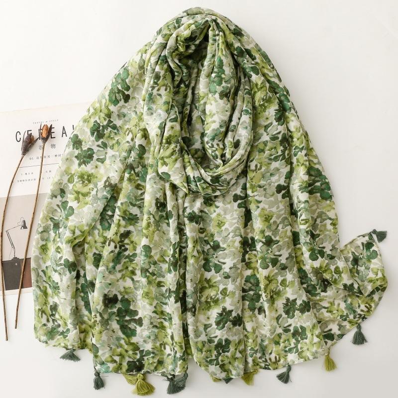 88*190Cm Luxury Women Long Viscose Scarf Bohemian Styles Paisley Pattern Cotton Linen Shawl Lady Tassel Muslim Hijab Wrap