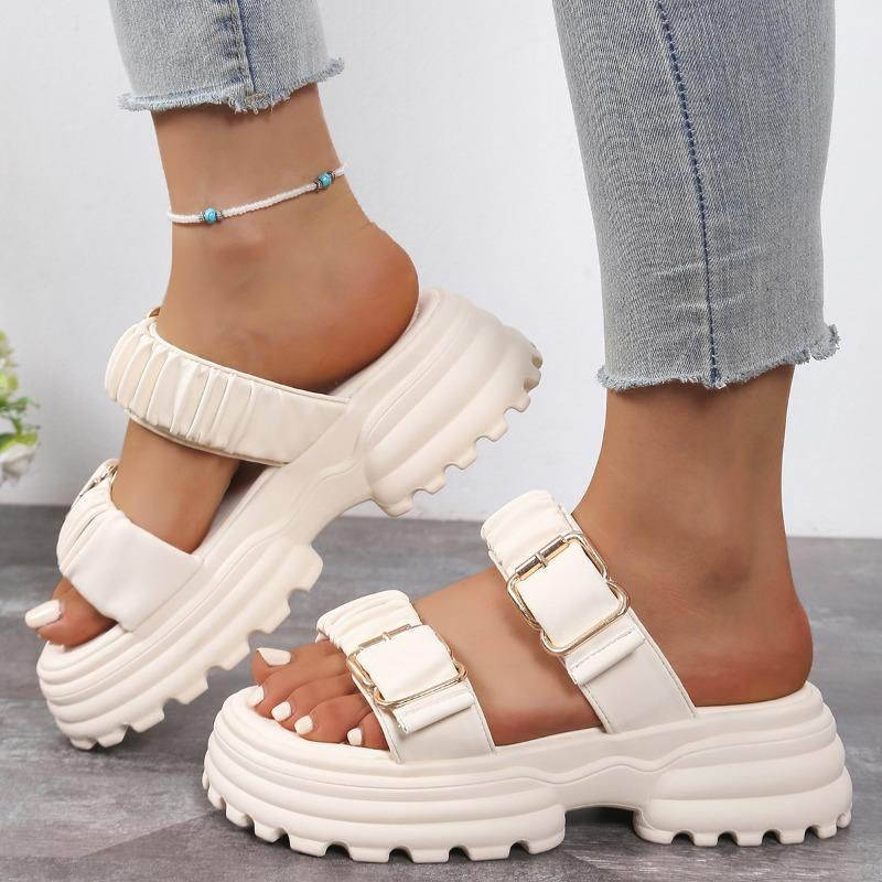 

Женские сандалии Обувь на толстой подошве Шлепанцы для увеличения роста на толстой подошве 40 бежевый