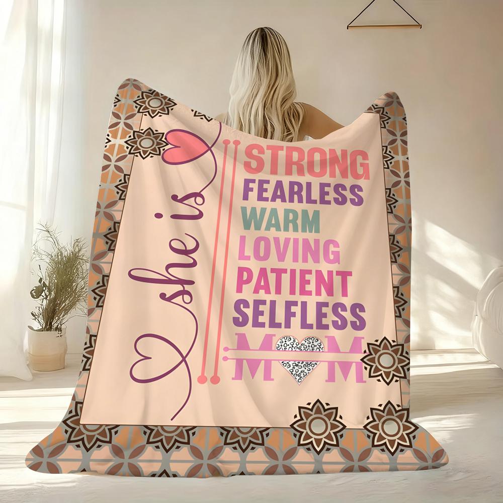 Mother's Day Throw Soft Flannel AC Blanket Lightweight Summer Nap Throw Cozy Blanket for Sofa Bed Travel Home