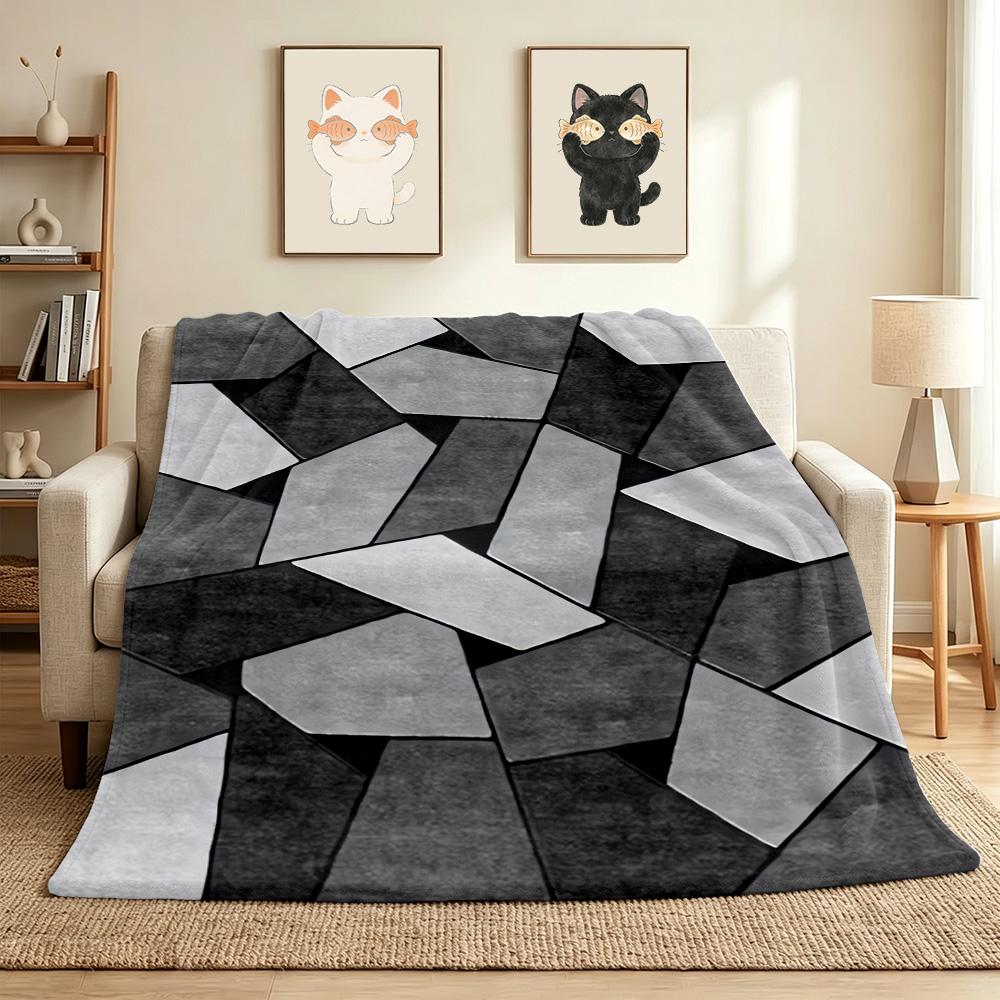 Abstract Geometry Flannel Blanket Throw Blanket Soft Warm Sofa Bed Camping Car home Decor Unique Christmas Gift C9302335