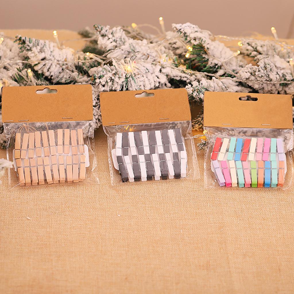 20Pcs/lot DIY Clothespins Paper Pegs Stationery Wooden Photo Clips Craft 3.4cm