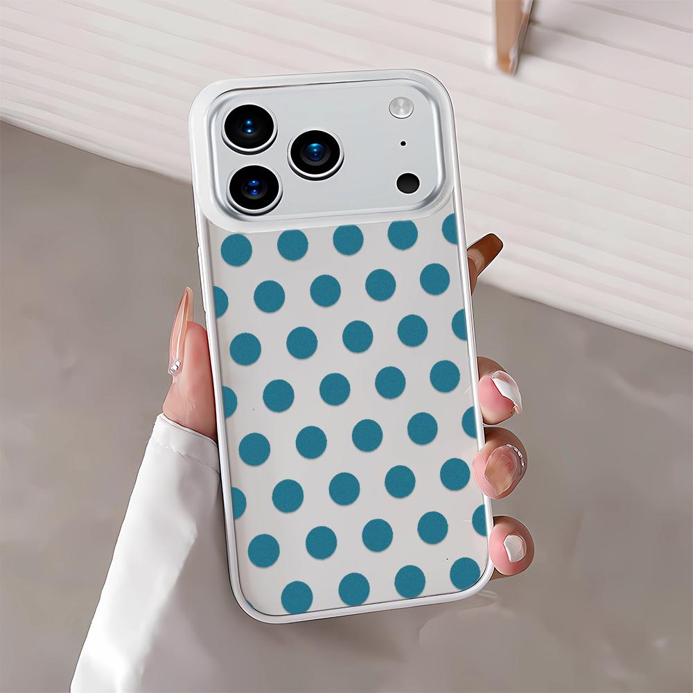 Simple Polka Dots With Small Dots Phone Case For Iphone 17 Air 16 15 14 11 13 12 Pro Max Lightweight Trendy Protective Cover
