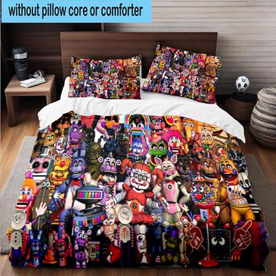 3PCS Fnaf Character Collage 3pcs Bedding,Including 3PCS Duvet Cover And 2pcs Pillowcases Perfect for Christmas,Ideal for Bedroom, Dormitory
