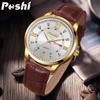 POSHI Men's Business Quartz Watch Fashion Glow-in-the-dark Waterproof Double Calendar Watch for Women