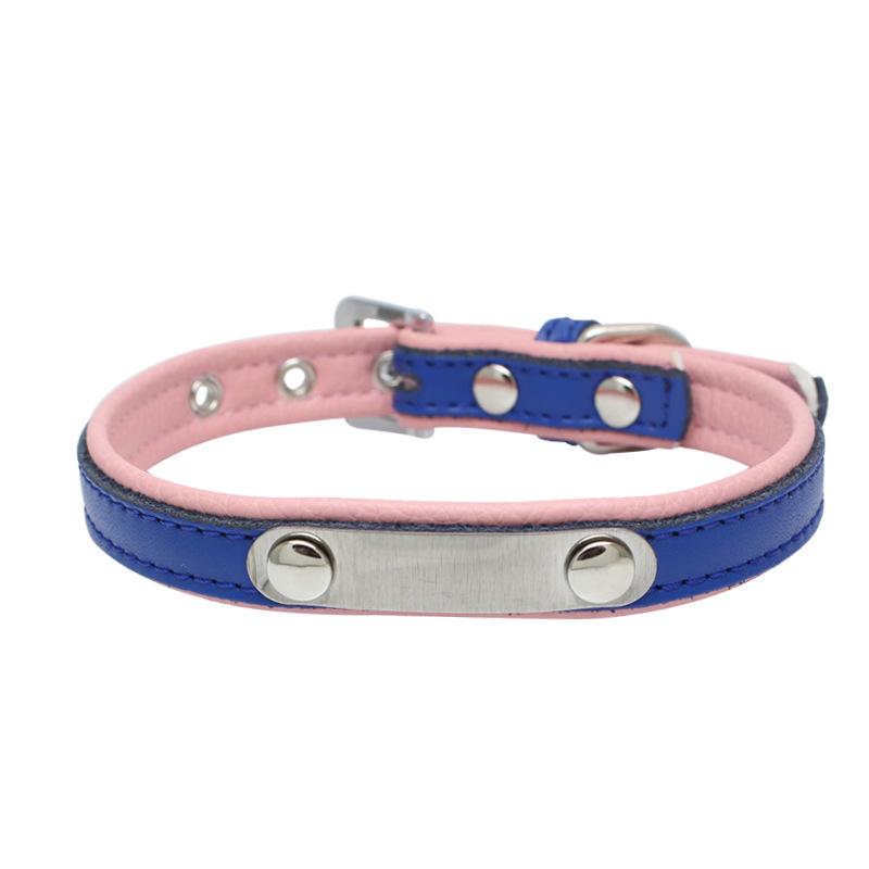 Stainless Steel Iron Lettering Pet Collar Leather Dog Chain Cat with Large  Medium and Small Dog Pet Supplies