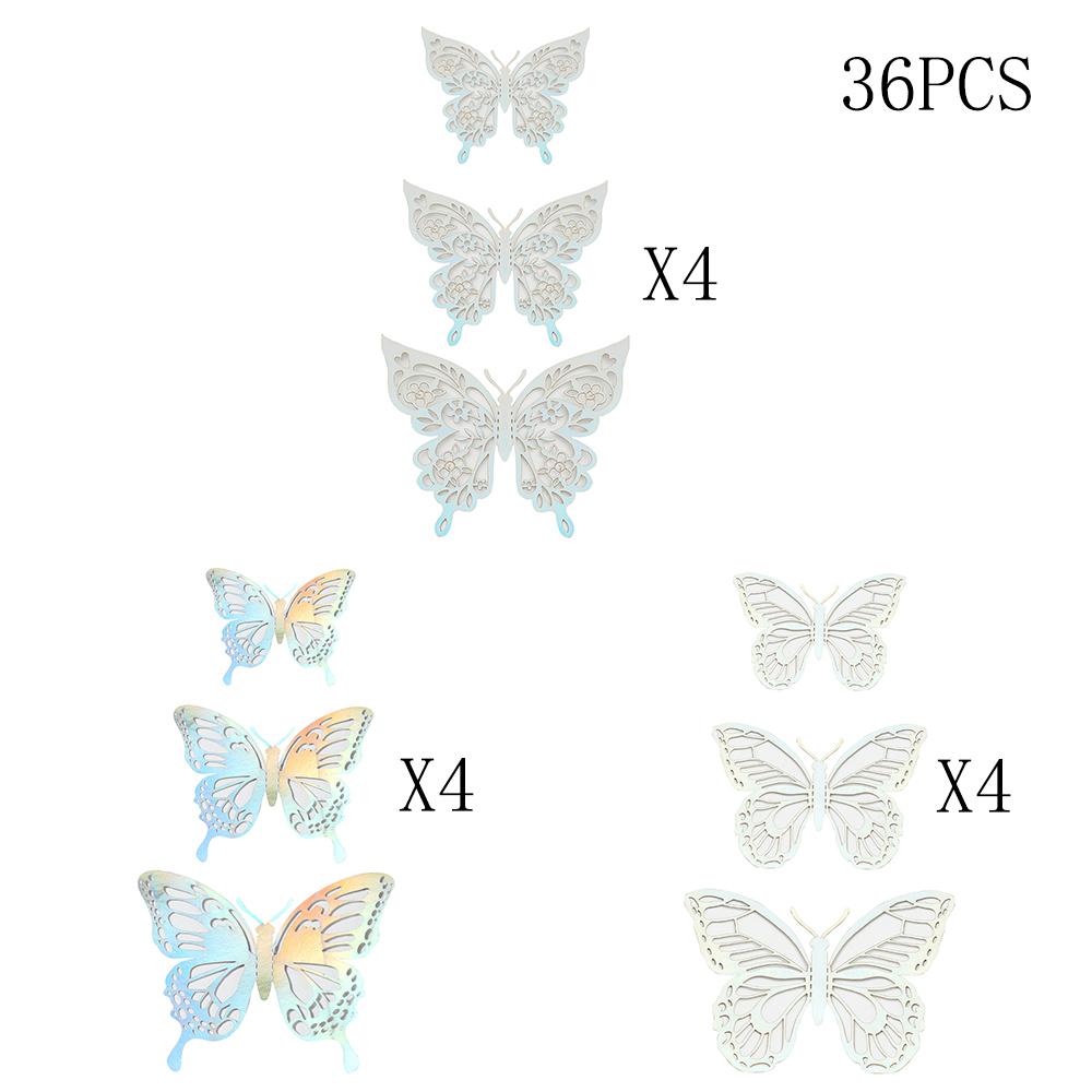 12Pcs Fashion 3D Hollow Butterfly Creative Wall Sticker Gold Butterfly Decorations for Butterfly Birthday Paper Butterfly