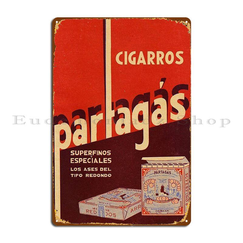 

Partagas Cuban Cigarettes Metal Sign Cinema Club Bar Club Custom Living Room Tin Sign Poster 20x30cm