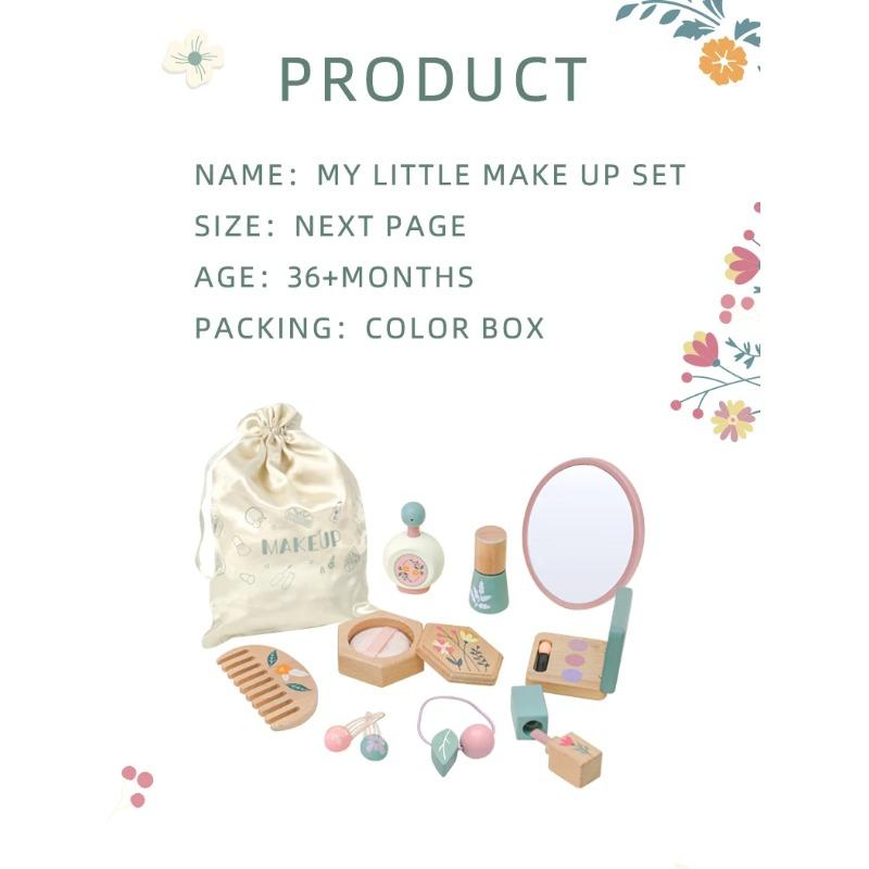 Simulation Wooden Educational Kids Children Cleaning Games Makeup Set Pretend Play Hairdressing Tools Toys for Children Girls