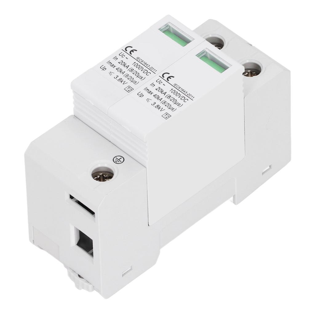 DC 1000V 40KA Surge Protector Arrester Protective Device for Photovoltaic Power System White 2P