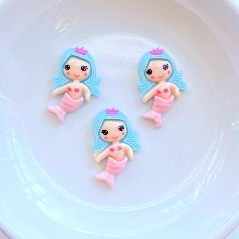 20Pcs New Mini Cute Mermaid Series Flat Back Resin Cabochons Scrapbooking DIY Jewelry Craft Decoration Accessorie