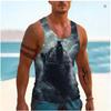 Wolf Pattern 3D Printed Men's Tank Tops Summer Quick-dry Breathable Sport Streetwear Vest Sleeveless Animal Man Clothing
