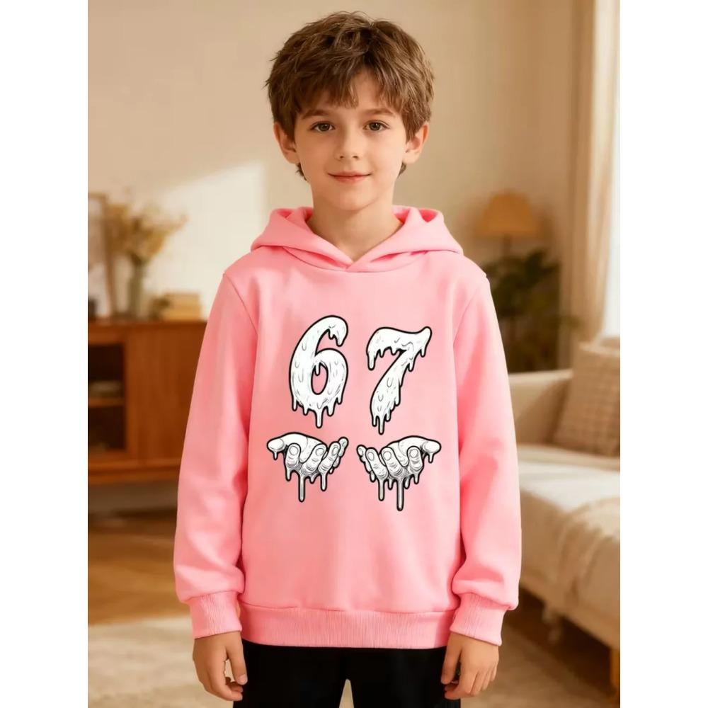 Lente Herfst 67 Zes Zeven Grappige Meme Kinder Hoodie Jongens Meisje Met Capuchon Pullover Hiphop Streetwear Zacht Casual Kinder Sweatshirt Pullover Top