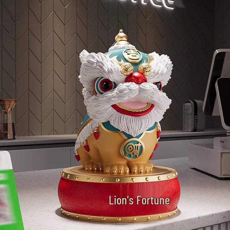 Lion Dance Ornaments Pair - Chinese New Year Decorations for Home, Office, or Gifts