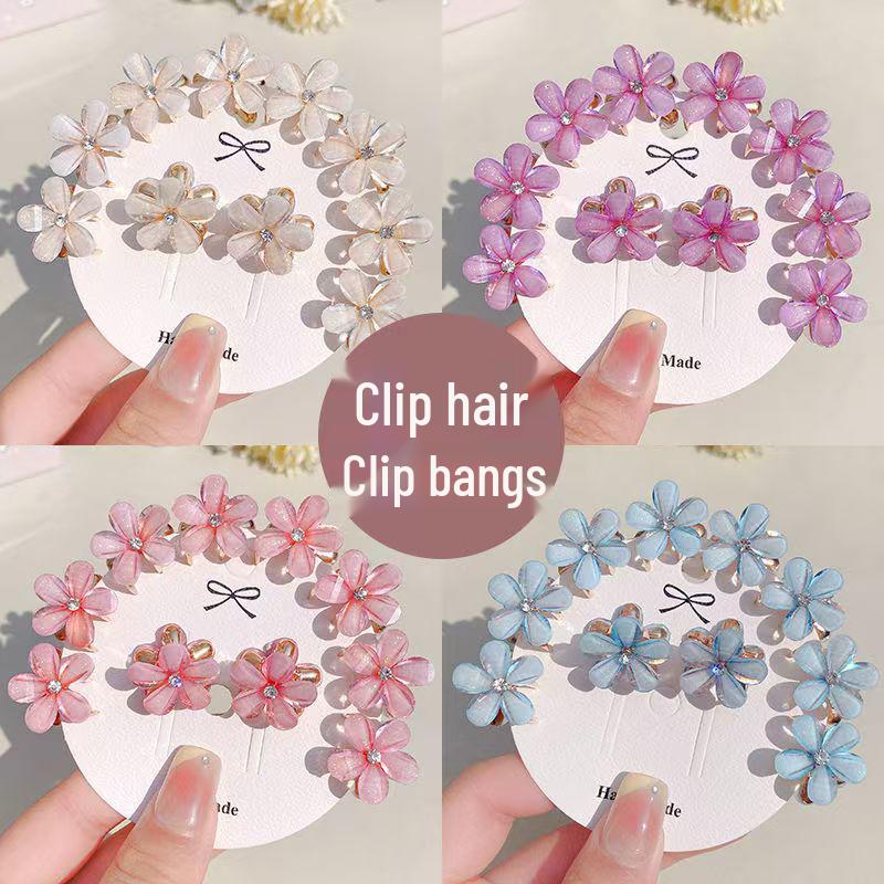 Alloy Flower Mini Hair Clips for Kids - 2024 Korean Style Children's Hair Accessories.