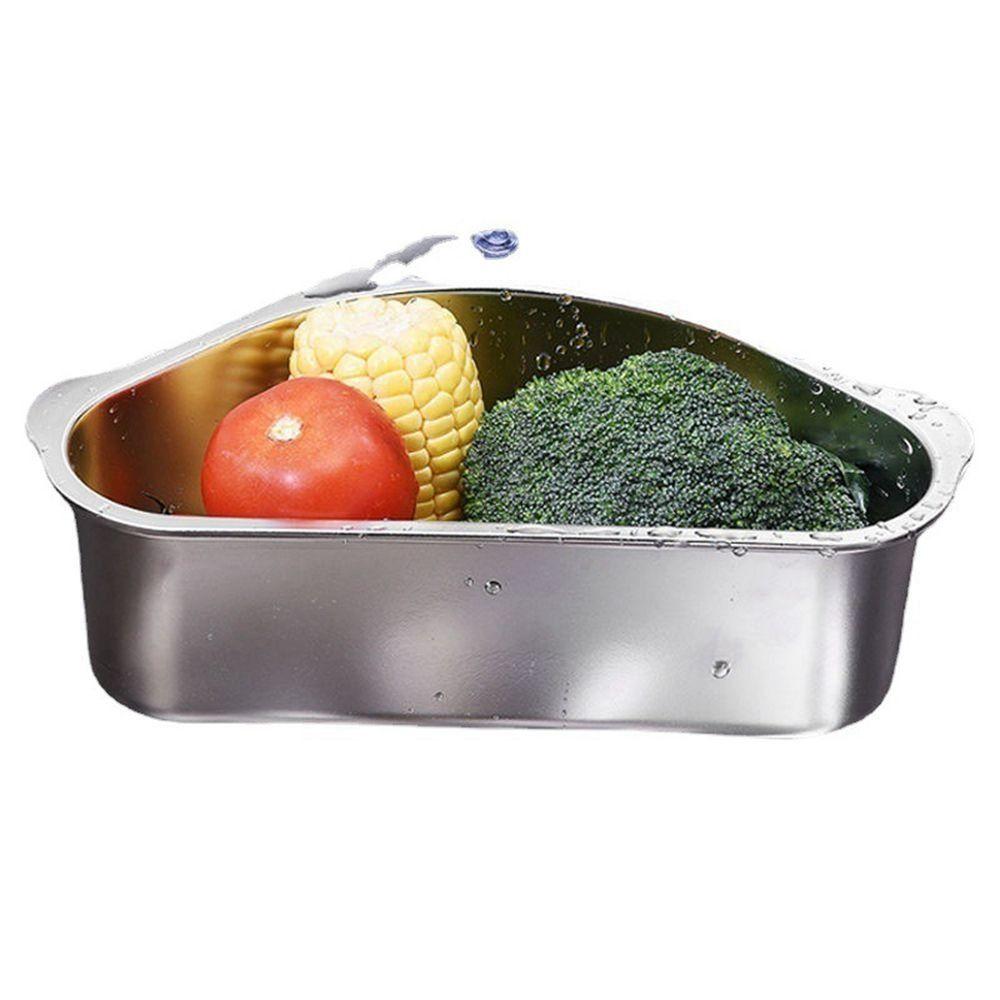 Triangle Shape Stainless Steel Sink Drain Basket Triangular Sink Filter  Cutlery Storage