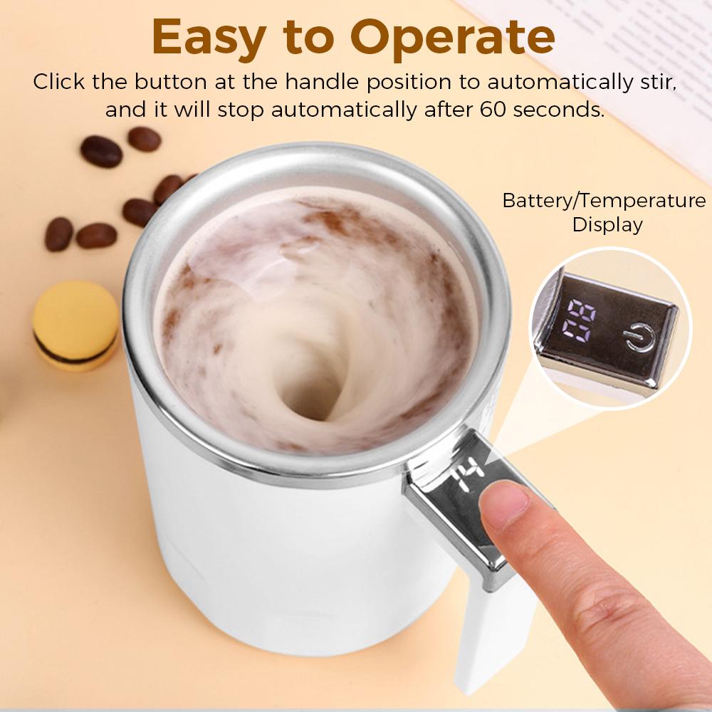 350ml Automatic Stirring Cup Rechargeable Coffee Electric Milkshake Rotating Blender Mixer Thermal Bottle Travel Coffee Milk Mug