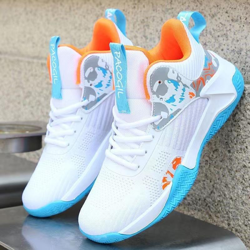 Men's shoes summer new sports shoes breathable mesh basketball shoes lace-up student running shoes basketball shoes