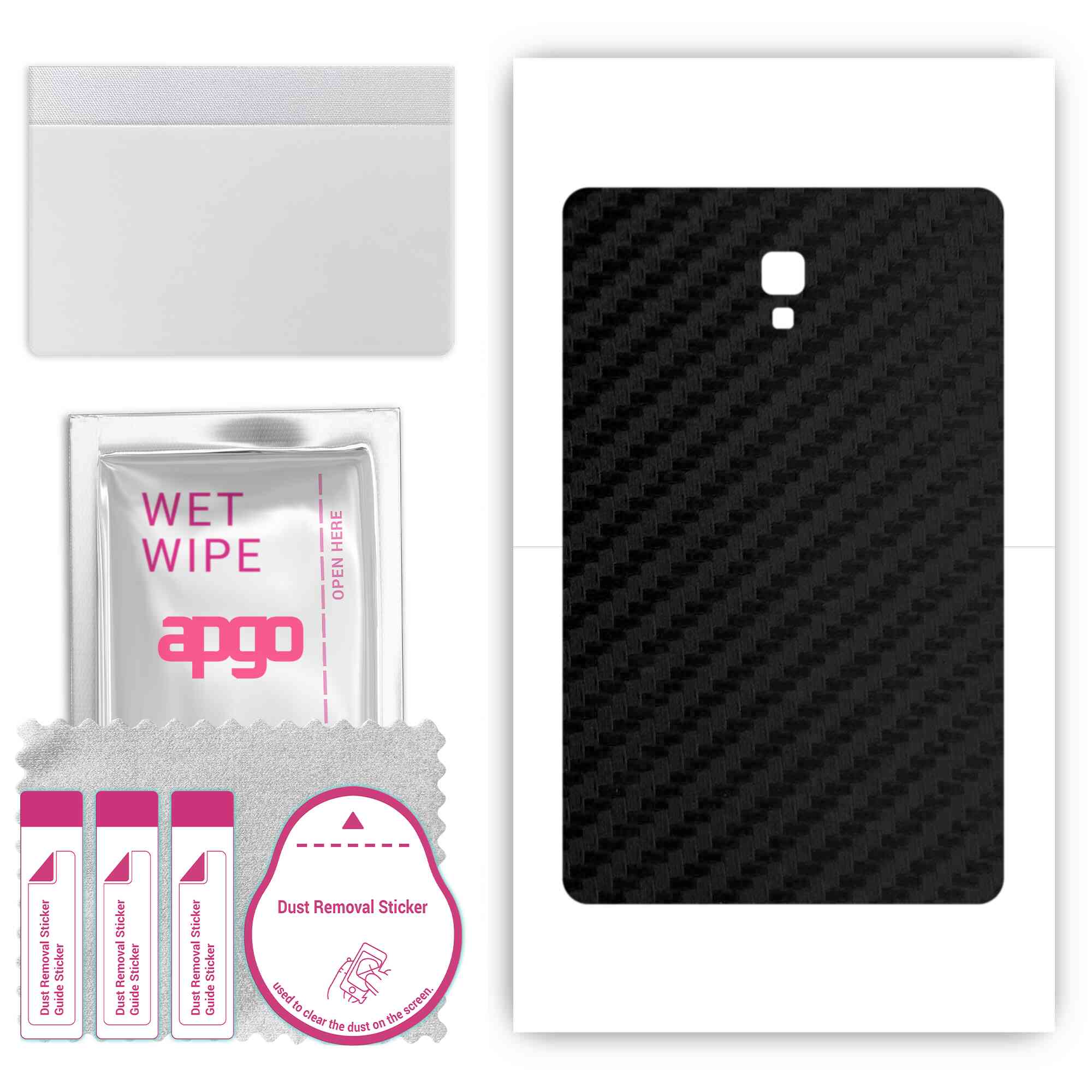

apgo Protective Skin Sticker for the back compatible with Samsung Galaxy Tab A 10.5, Wrap Film, Foil, Vinyl - Pattern Carbon Black