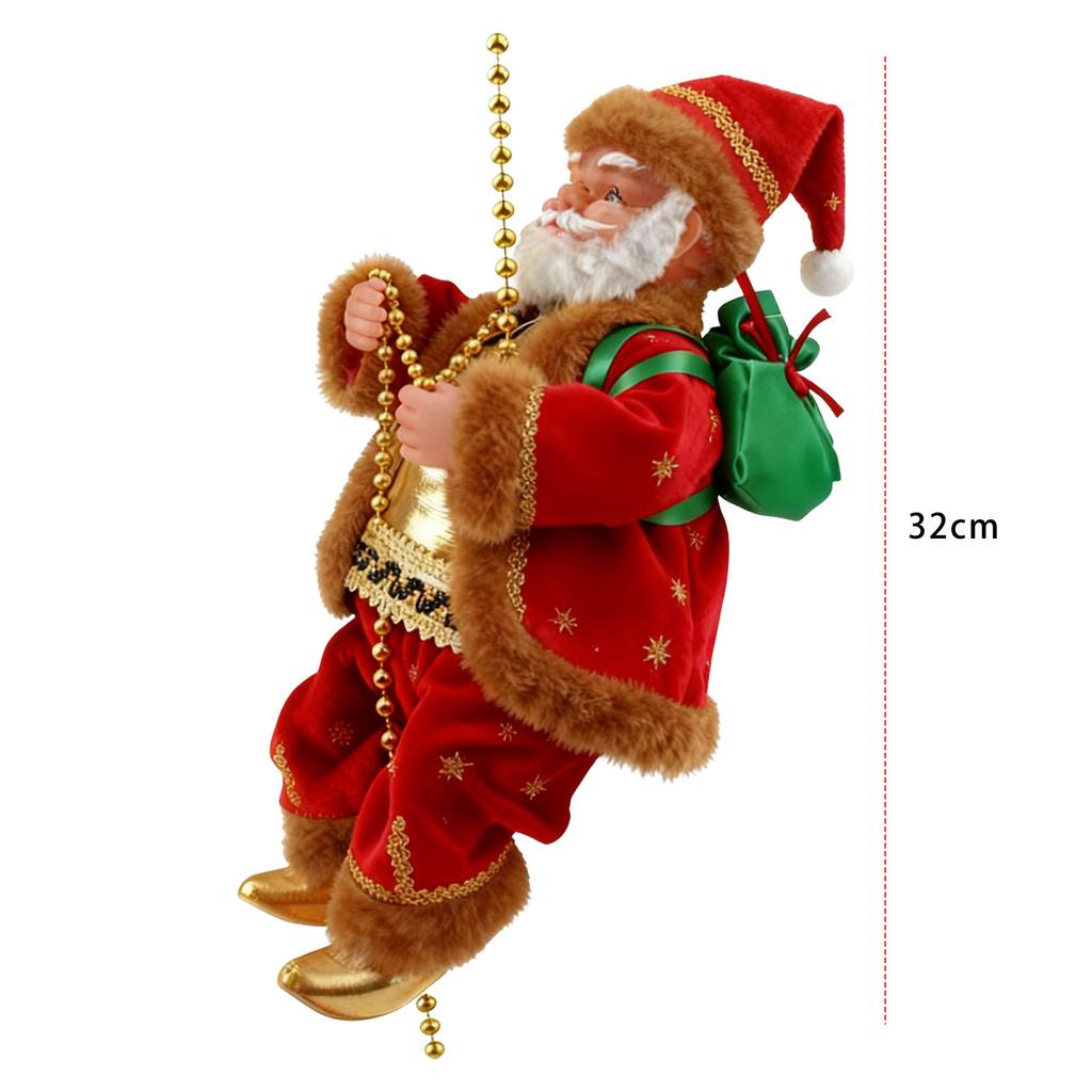 Climbing Santa Claus Music Electric Ornament Climbing Beads Rope Christmas Gifts X-mas Decorations Window Party Display Decor