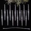 12Pcs Acrylic Clear Christmas Icicle Pendants Set Hanging Icicle Decorations  Wedding Party
