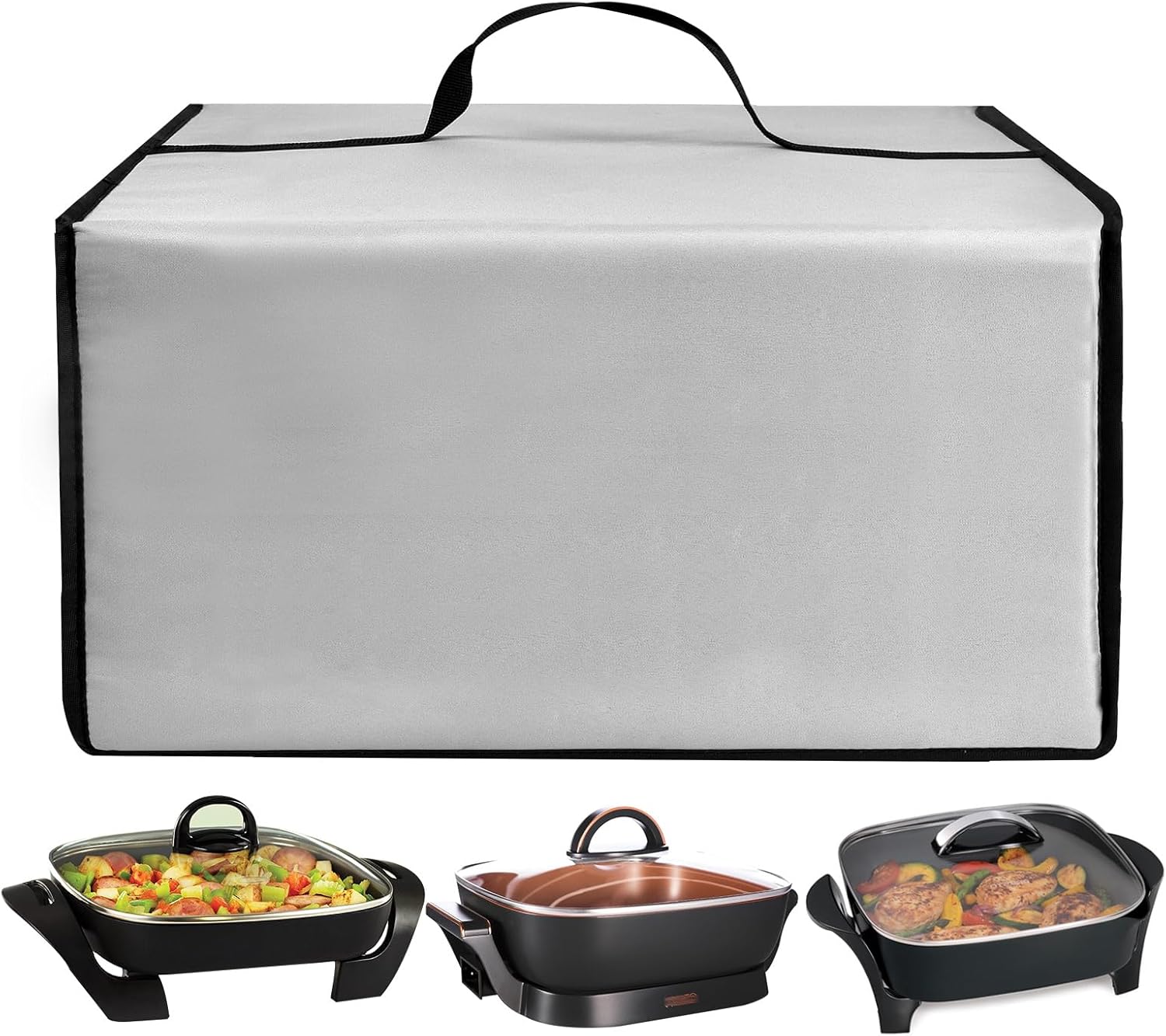 

Cover Electric Frying Pan Cover Heavy Duty Waterproof Heat-Resistant Nylon Covers Case for Make Take Oven United States
