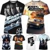 3D drukas vīriešu un sieviešu T-krekli, īsroku krekli ar "Fast and Furious" filmu attēliem, lieliski sacīkšu T-krekli