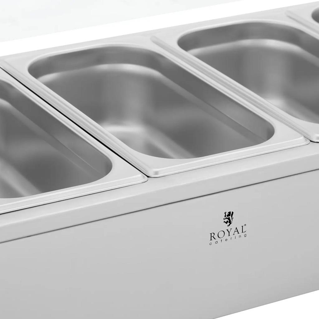 Wasserbad Speisenwärmer, Warmhaltebuffet mit Haube 6 x GN 1/3 2100 W