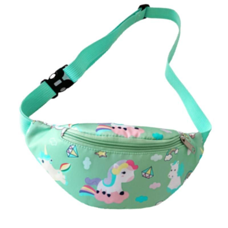 Cute Unicorn Kids Waist Bag Cartoon Dinosaur Shoulder Bag Nylon Material Lightweight And Theft-proof