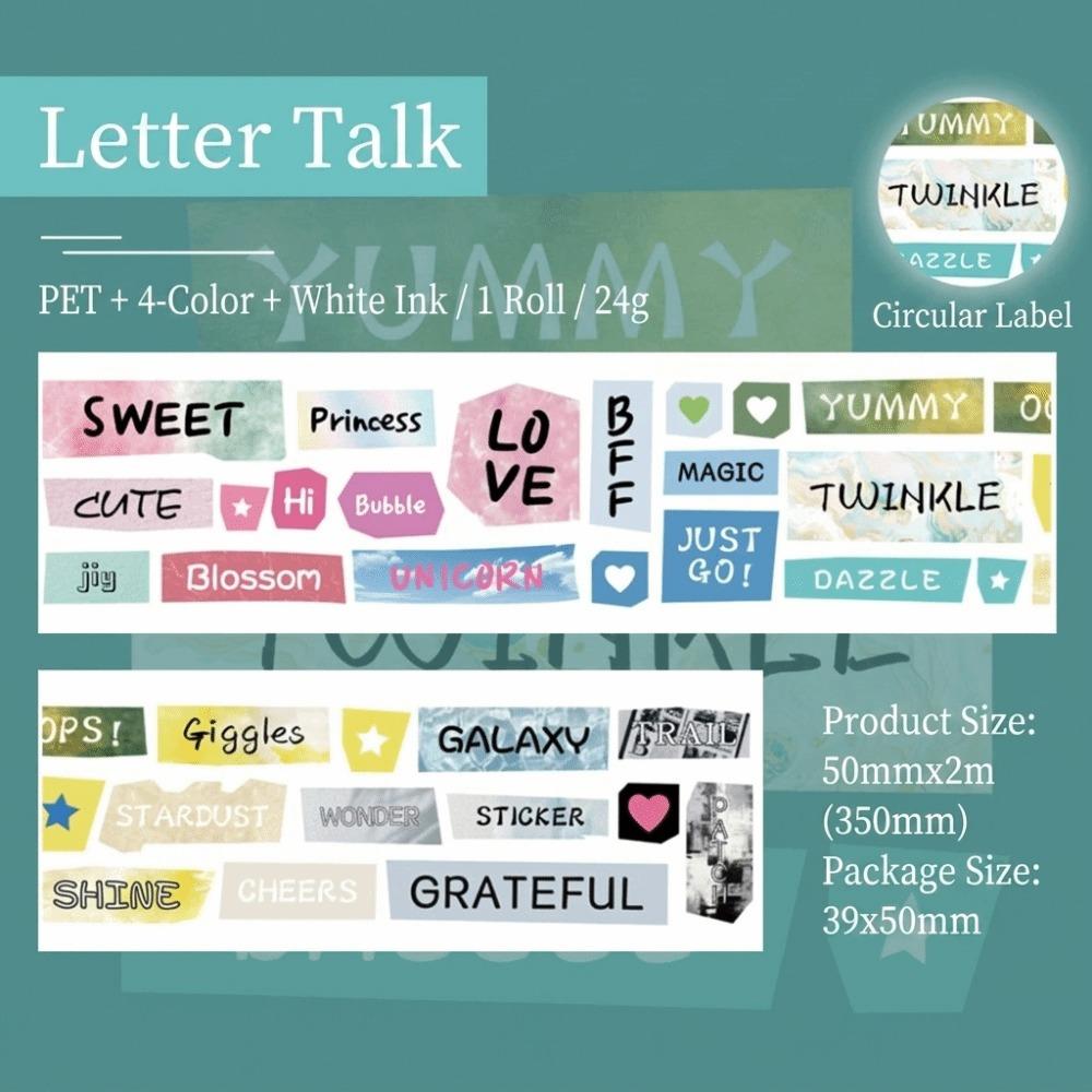 

Self Adhesive English Phrase Tape Stickers for Notebook Phone Case Water Bottle Decoration Alphabet words