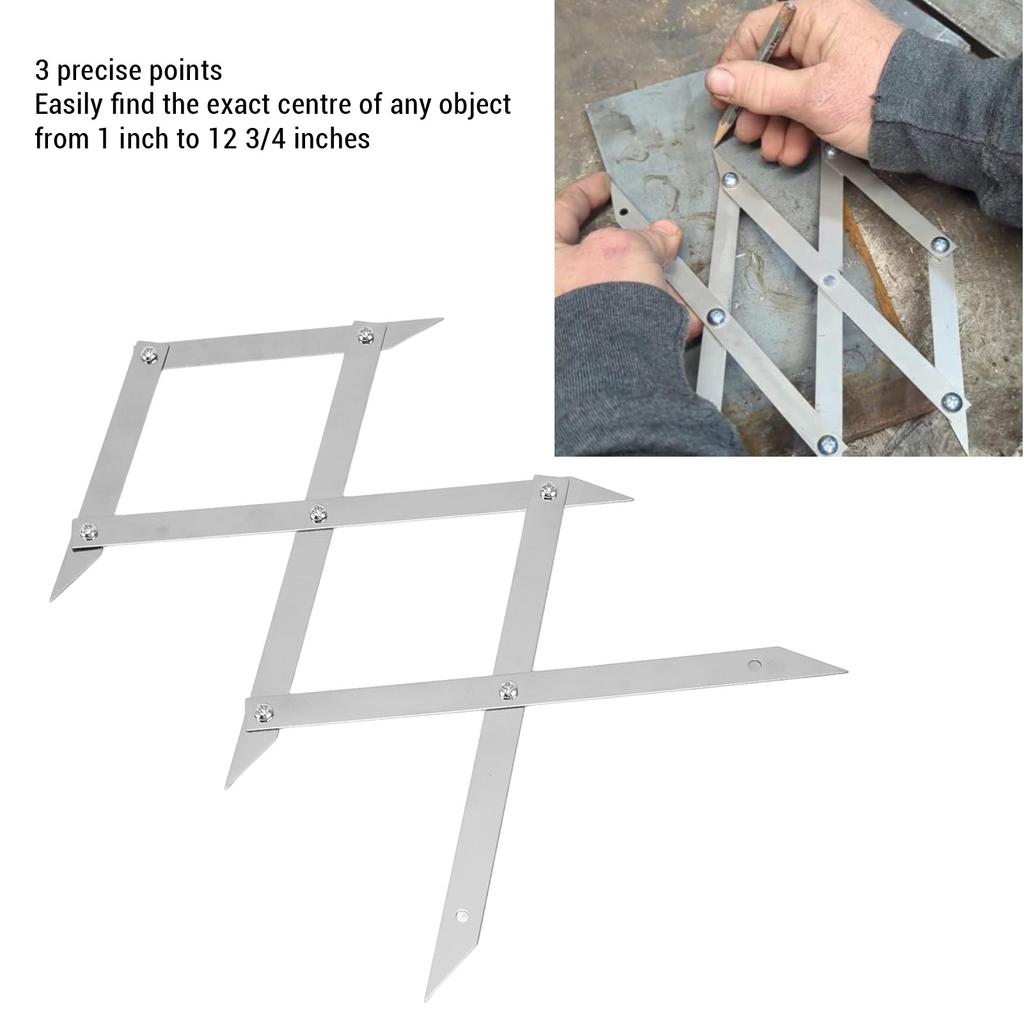 3 Point Center Finder for Precise Measurements Stainless Iron Equidistant Measuring Tool for Welding and Woodworking