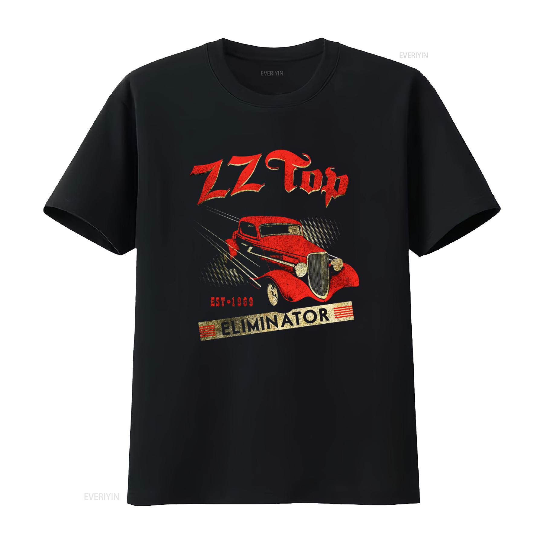 

ZZ Top Eliminator Car Album Cover Art Mens T Shirt 1969 Rock Band Tour Merch Vintage Style vintage Washed Soft 4XL