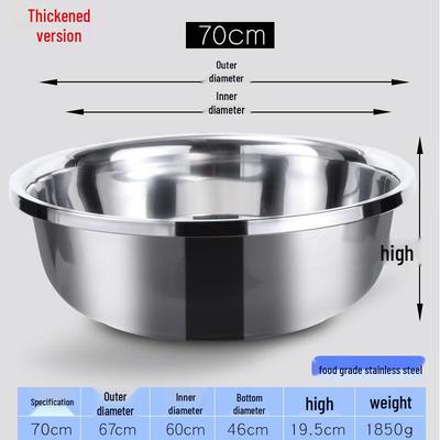 Jingdu Zhixing Thickened Stainless Steel Round Multi-purpose Basin