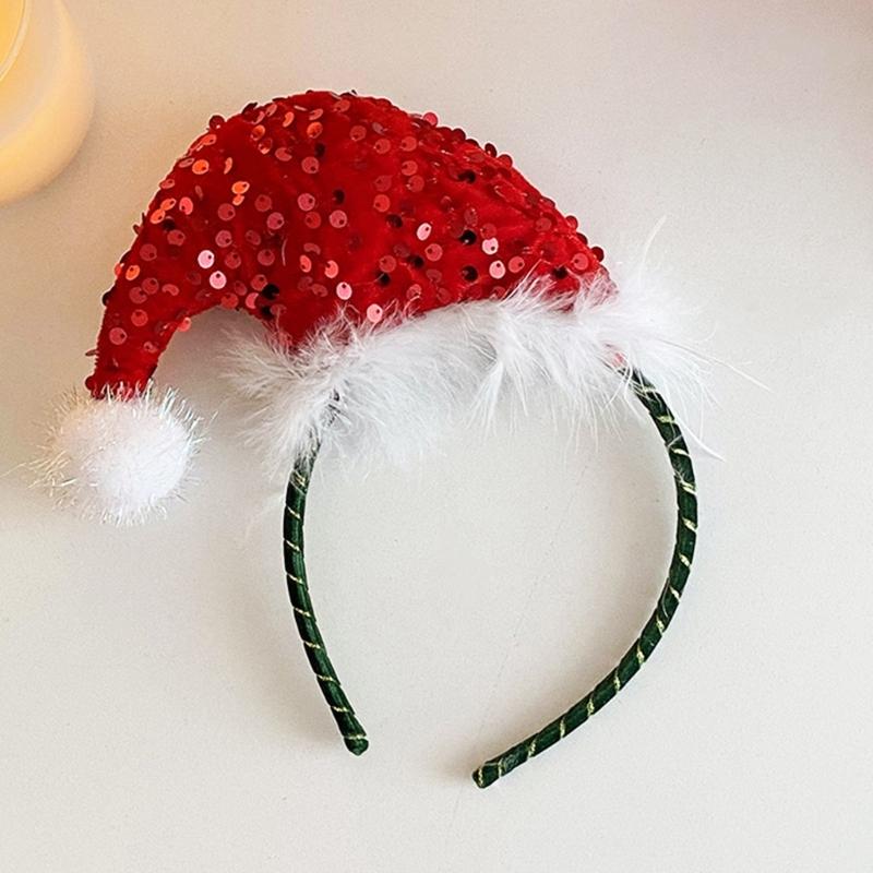 Christmas Sequins Headband Party Costume Hat Party Karaoke Punk Photo Props Cool Party Hat Hair Hoop Photo Props