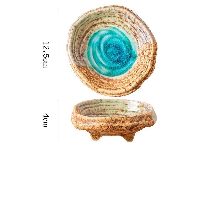 European Ceramic Salad Dessert Bowl Kitchen Shaped Cold Dish Snack Plate Dipping Saucer Candy Nuts Storage Tray Vintage Cutlery