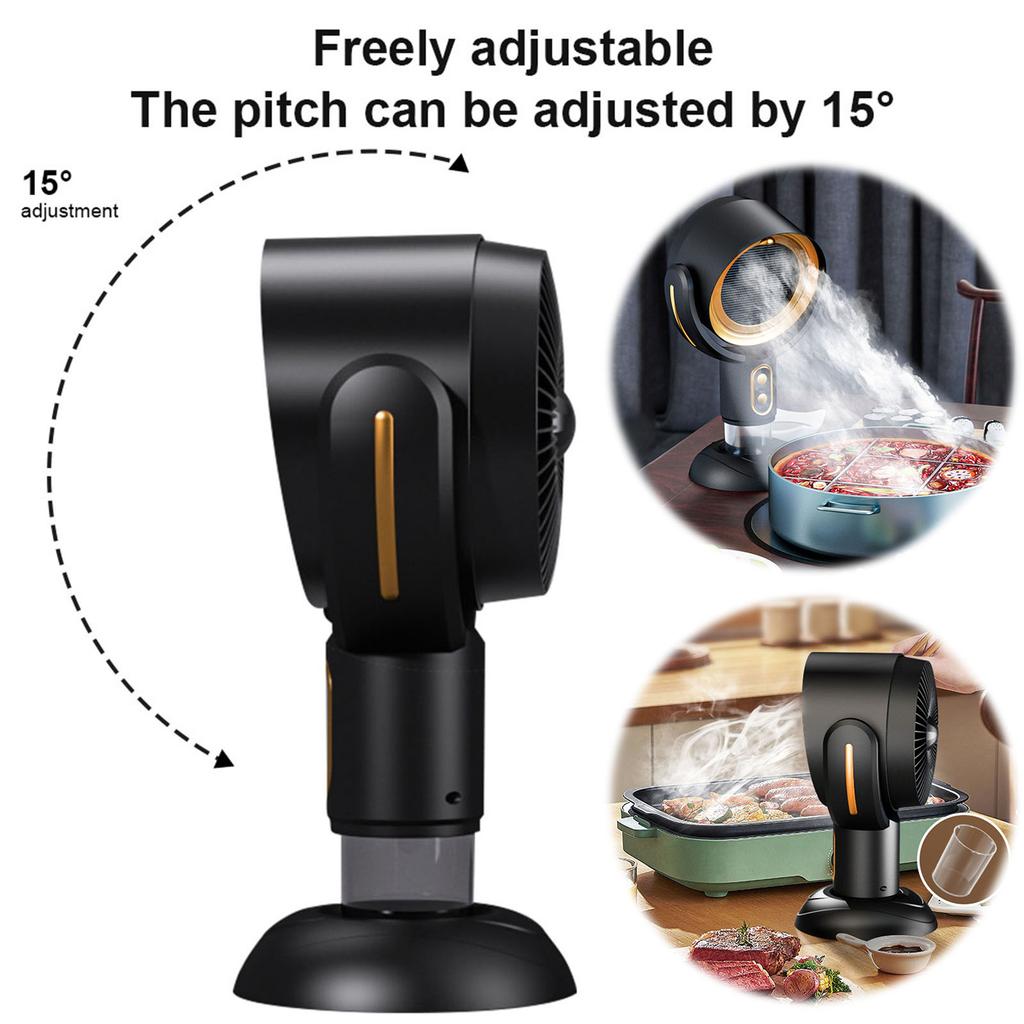 Portable Range Hood Negative Ion Desk Exhaust Fan Oil Fume Purifier Desktop Cooker Hood for Home Office Kitchen Desk and Travel