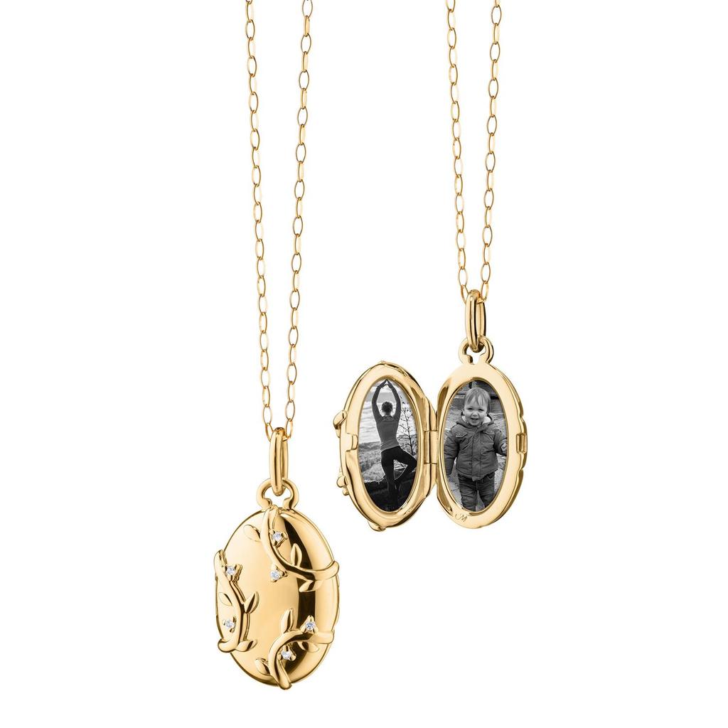 Creative Filled with Zircon Oval Openable Locket Necklace Photo Frame Choker for Women Mother Stainless Steel Jewelry Waterproof