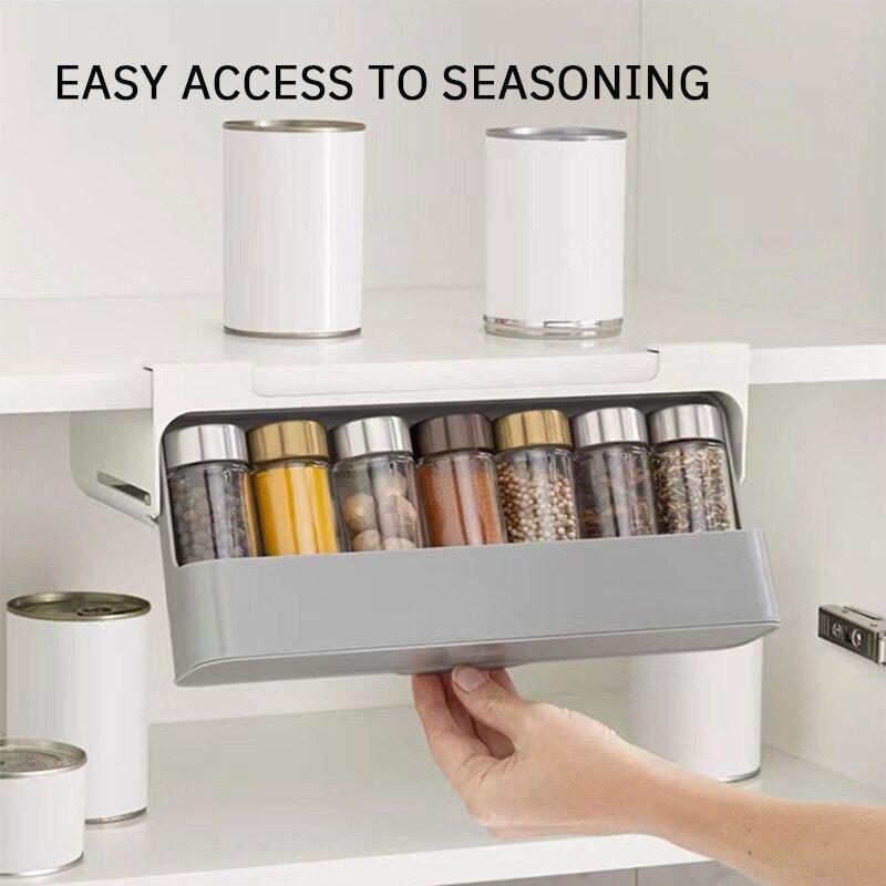 Storage Rack Kitchen Seasoning Bottle Seasoning Box Hanging Seasoning Tank Storage Rack Household Non Perforated 1PC